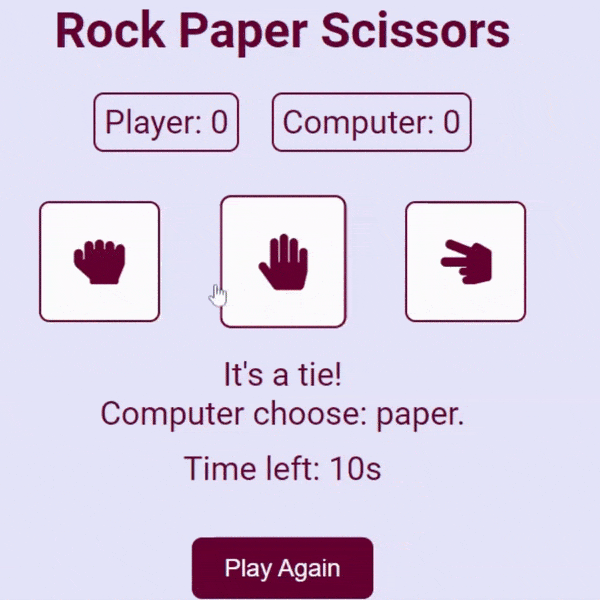 create rock paper scissors game with html, css, and javascript.gif